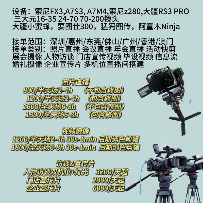 1000元起，专业摄影摄像服务覆盖深圳广州惠州——会议拍摄、活动跟拍首选